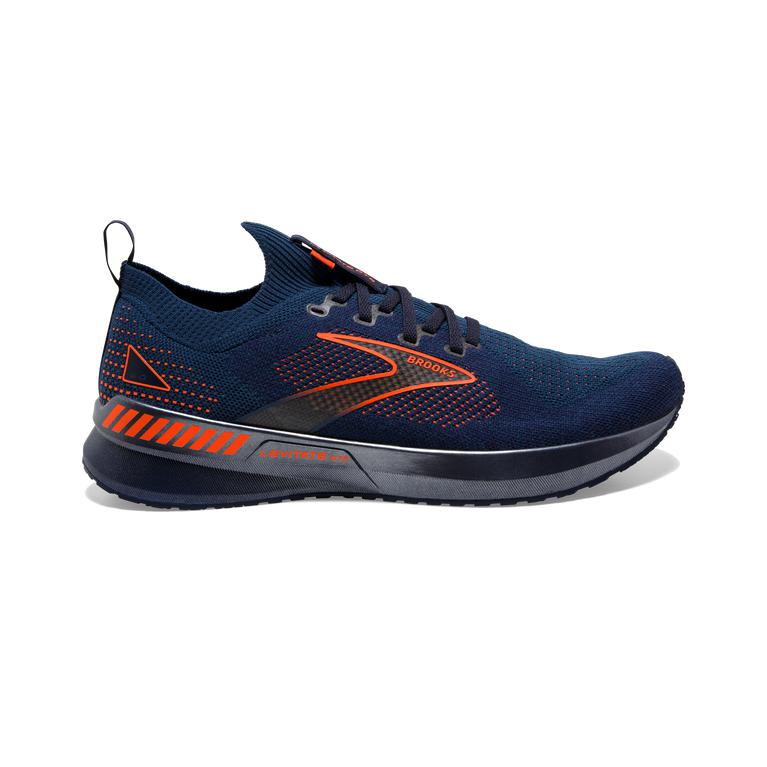 Brooks Levitate StealthFit GTS 5 Men's Road Running Shoes - Peacoat/Titan/Flame (59038-HAML)